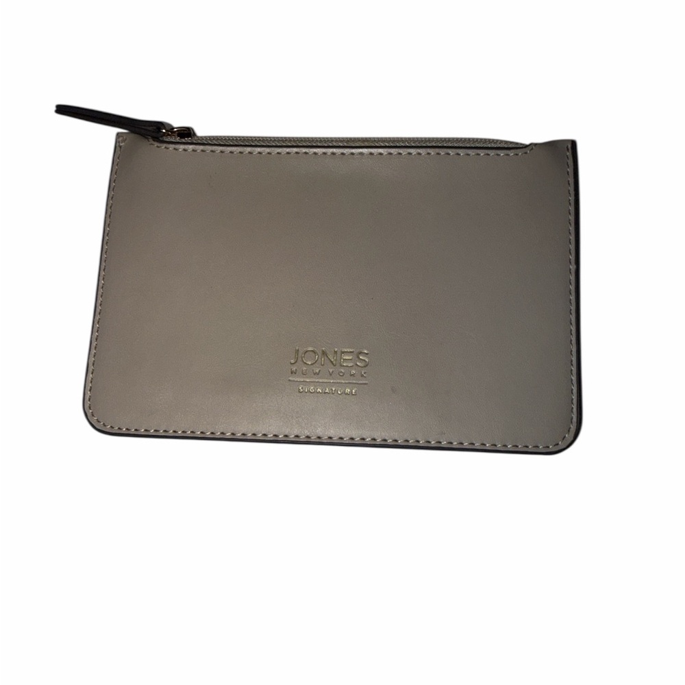 Jones New York Taupe Leather Clutch